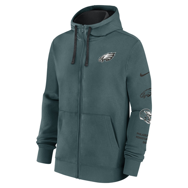 Bluza Nike Men's NFL Nike Cotton Full-Zip Fleece Hoodie Philadelphia Eagles sport teal/black
