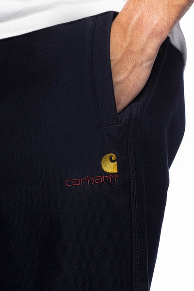 Spodnie dresowe Carhartt WIP American Script Jogging Pant granatowe