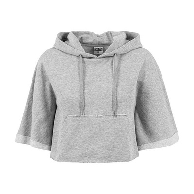 Urban Classics Ladies Cropped Hooded Poncho WMNS grey