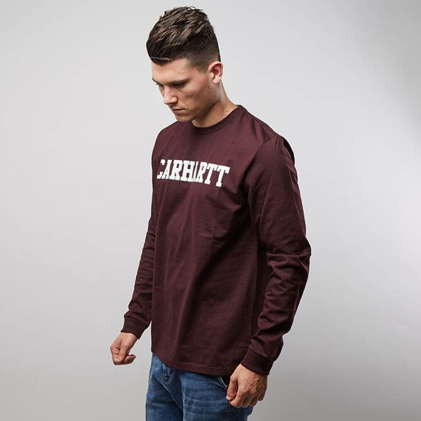 Koszulka Carhartt WIP L/S College Longsleeve damson / white
