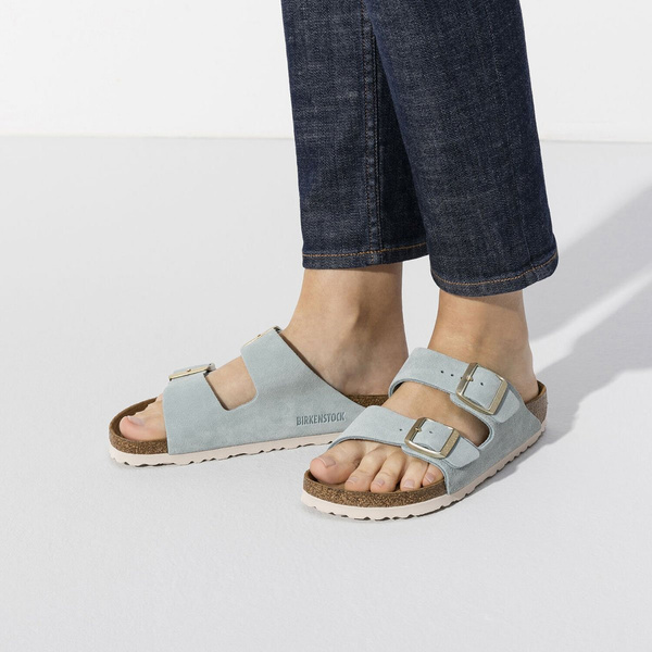 Klapki damskie Birkenstock Arizona BS Narrow Fit niebieskie (1016393)
