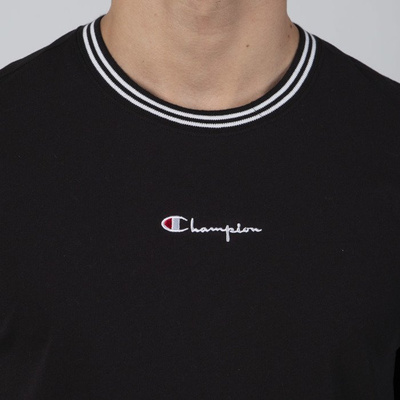 Champion T-shirt Striped Ringer Small Script Logo black