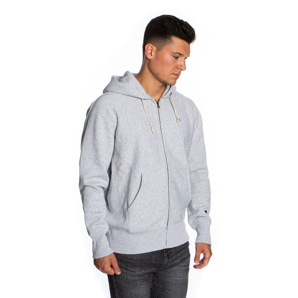 Bluza Champion Zip-Up Script Logo Reverse Weave Hoodie szara