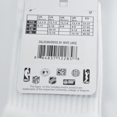 FBF socks NBA Dallas Mavericks A501 White