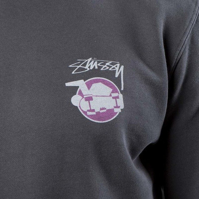 Stussy Sweatshirt Skateman Pig. Dyed Crew black