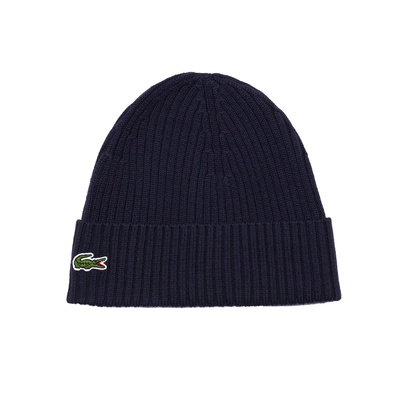 Lacoste Men's Ribbed Wool Beanie navy