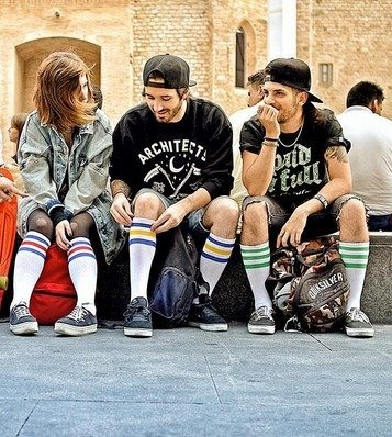 American Socks Old School - Knee High white / black - black - black