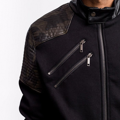 Kurtka Cayler & Sons BLACK LABEL Moto Crew Jacket black / woodland (BL-CAY-AW16-AP-05)