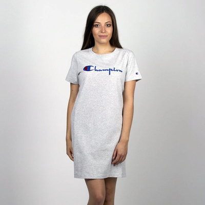 Champion sukienka Script Logo Midi T-shirt Dress grey heather