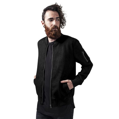 Urban Classics jacket Imitation Suede Bomber Jacket black