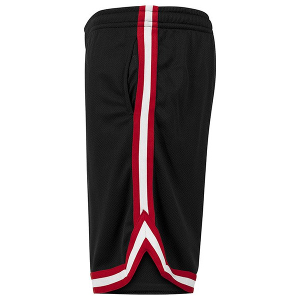 Szorty Urban Classics Stripes Mesh Shorts black / red / white