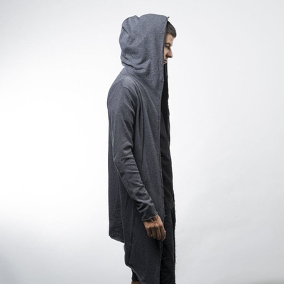 Urban Classics Long Hooded Open Edge Cardigan charcoal (TB1389)