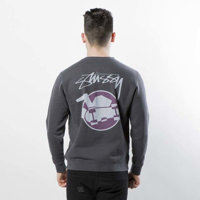 Bluza Stussy Sweatshirt Skateman Pig. Dyed Crew black