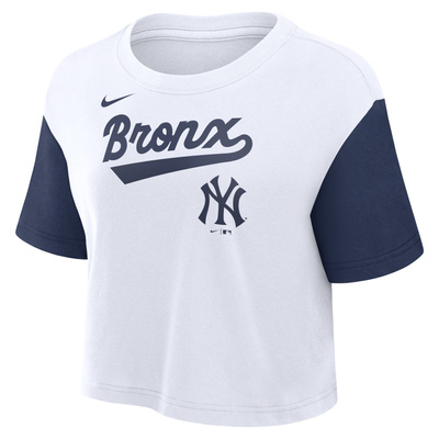 Koszulka Nike MLB Script Crop Tee New York Yankees white