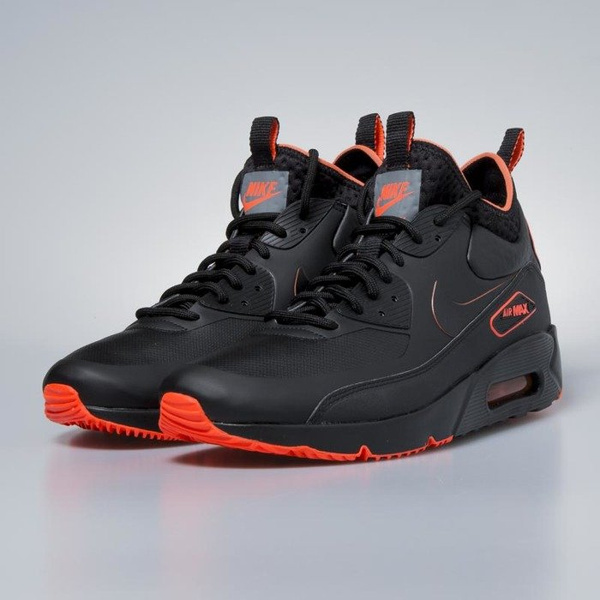 Sneakers buty zimowe Nike Air Max 90 Ultra Mid Winter SE black / black - total crimson AA4423-001