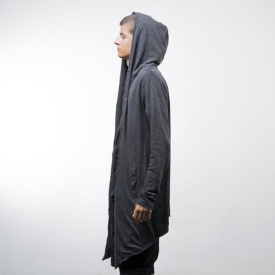 Urban Classics bluza Long Hooded Open Edge Cardigan charcoal (TB1389)