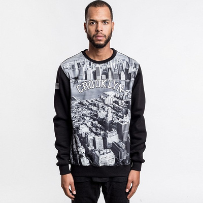 Cayler & Sons bluza sweatshirt Crooklyn Skyline Crewneck black / grey / white WL-CAY-AW16-AP-12