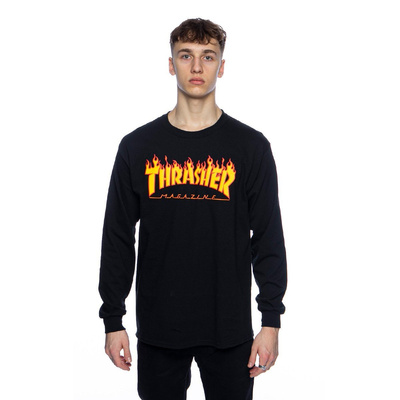Thrasher Flame Logo Long Sleeve black
