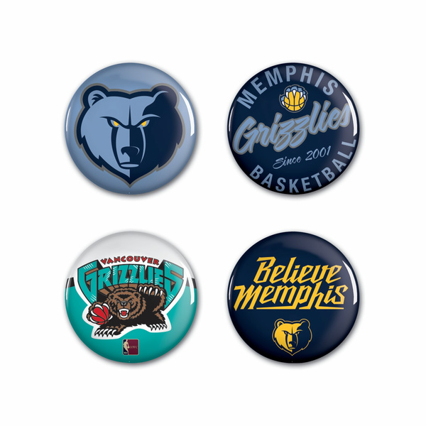 Odznaka WinCraft NBA Button 4 Pack Memphis Grizzlies