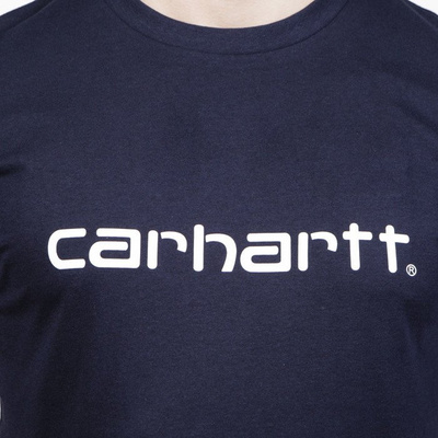 Koszulka Carhartt WIP S/S Script T-Shirt dark navy / white