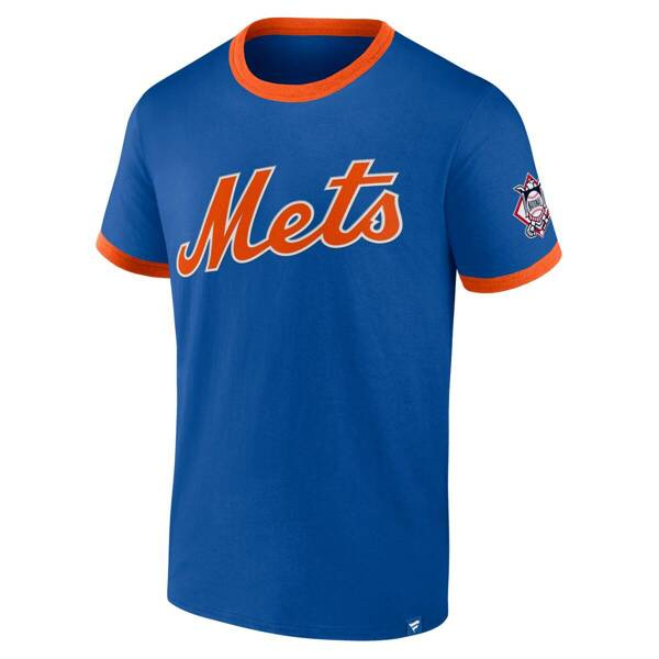 Koszulka Fanatics Fundamental SS Biblend Ringer Tee New York Mets deep royal/dark orange