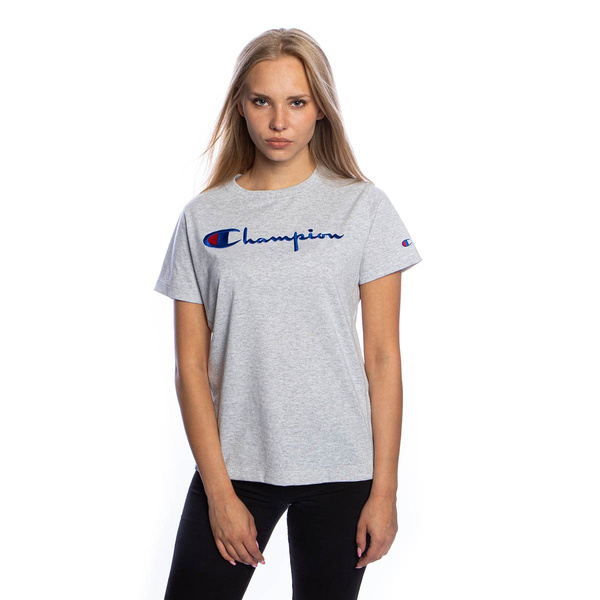 Koszulka damska Champion Script Logo Crew Neck T-Shirt szara