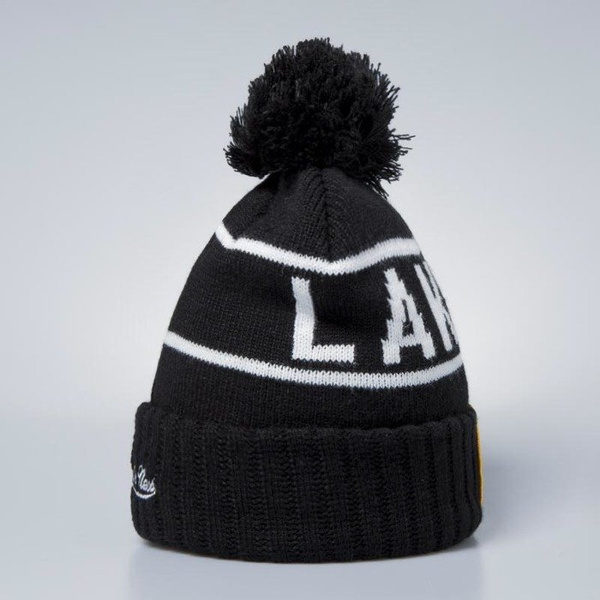 Czapka zimowa Mitchell & Ness Los Angeles Lakers Beanie black / white Glow In The Dark Pom Knit