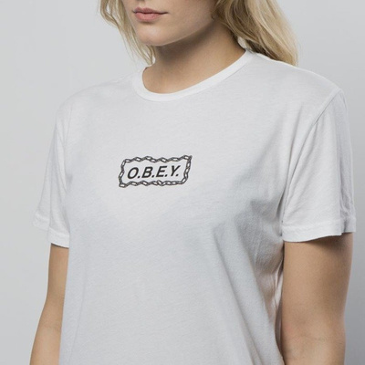 Obey women t-shirt Labour Of Love Chain optic white