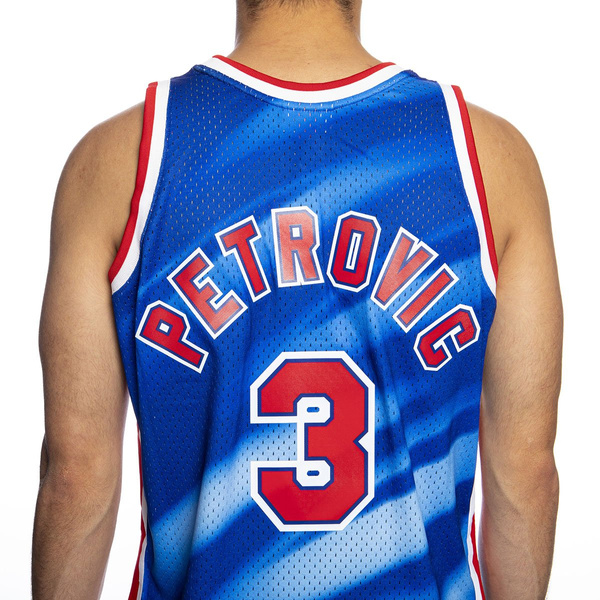 Koszulka Mitchell & Ness New Jersey Nets #3 Drazen Petrovic niebieska Swingman Jersey