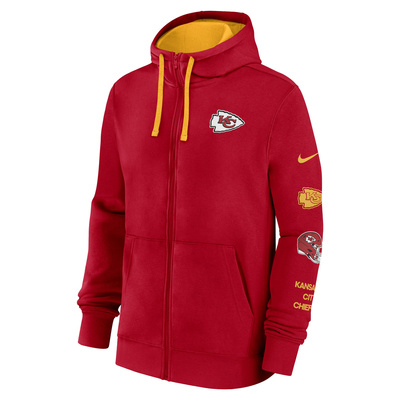 Bluza Nike Men's NFL Nike Cotton Full-Zip Fleece Hoodie  Kansas City Chiefs - University Red/University Gold 