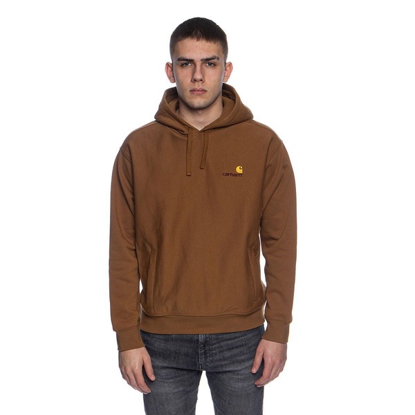 Bluza Carhartt WIP Hooded American Script Sweat brązowa