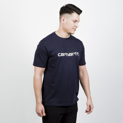 Koszulka Carhartt WIP S/S Script T-Shirt dark navy / white