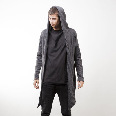 Urban Classics Long Hooded Open Edge Cardigan charcoal (TB1389)