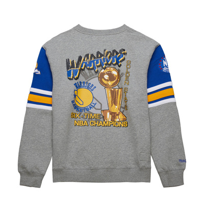 Mitchell & Ness NBA Allover Crew 4.0 Vintage Logo Golred State Warriors grey heather