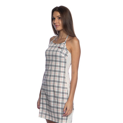 Fila Tess Aop Halter Neck Dress eggnog tartan allover