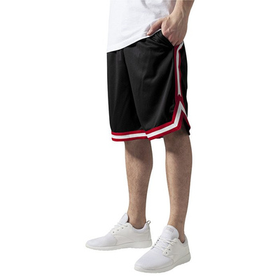 Urban Classics Stripes Mesh Shorts black / red / white
