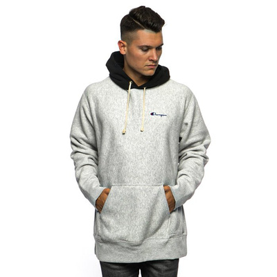 Bluza Champion Sweatshirt Reverse Weave Oversized Hoodie light grey heather/black