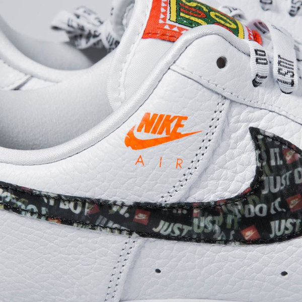 Sneakers buty Nike Air Force 1 '07 PRM JDI white-black-total orange (AR7719-100)