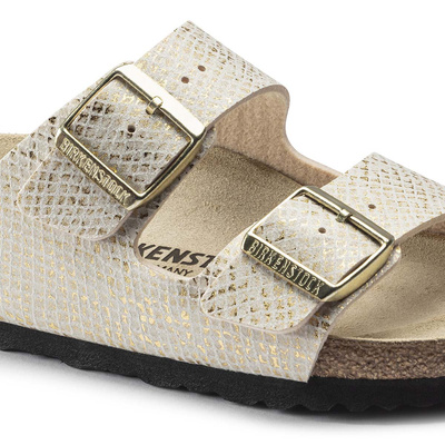 Slide WMNS Birkenstock Arizona BS Narrow Fit shiny python eggshell (1019374)