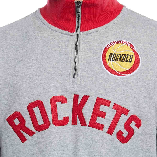 Bluza Mitchell & Ness Houston Rockets Sealed The Victory 1/4 Zip grey heather/red
