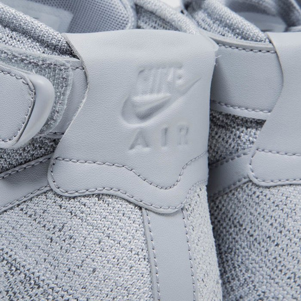 Sneakers buty Nike Air Force 1 Ultra Flyknit Mid wolf grey / wolf grey-white 817420-003