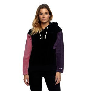Bluza damska Champion Zip-Up Velour Colour Block Hoodie black