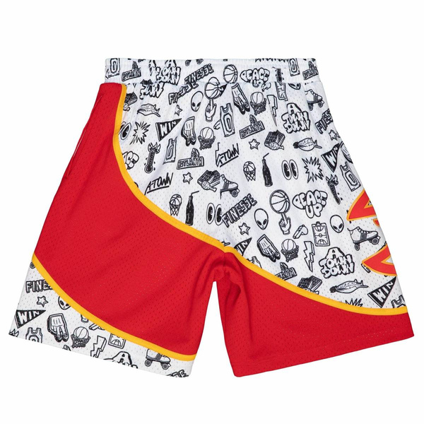 Szorty Mitchell & Ness Atlanta Hawks Doodle Swingman Shorts białe
