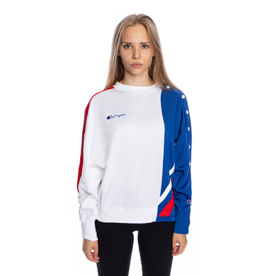 WMNS Sweatshirt Champion Colour Block Popper Cropped Sweatshirt white/blue/red