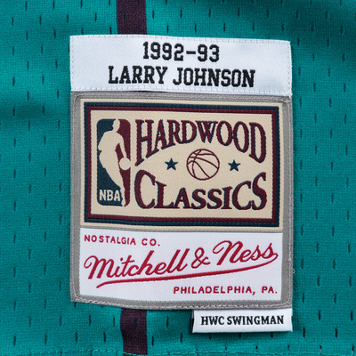 Mitchell & Ness Charlotte Hornets #2 Larry Johnson teal/white Swingman Jersey