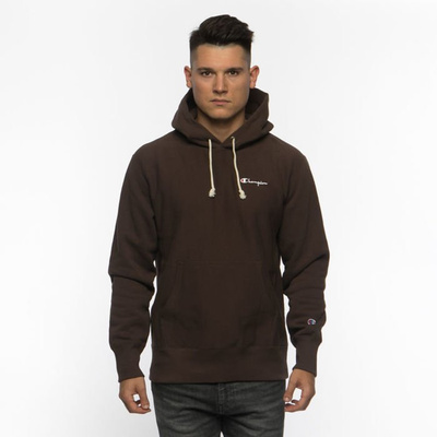 Champion Sweatshirt Small Script Logo Reverse Weave Hoodie brown