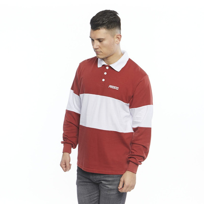 Prosto Klasyk Longsleeve Polo Malle bordo/white