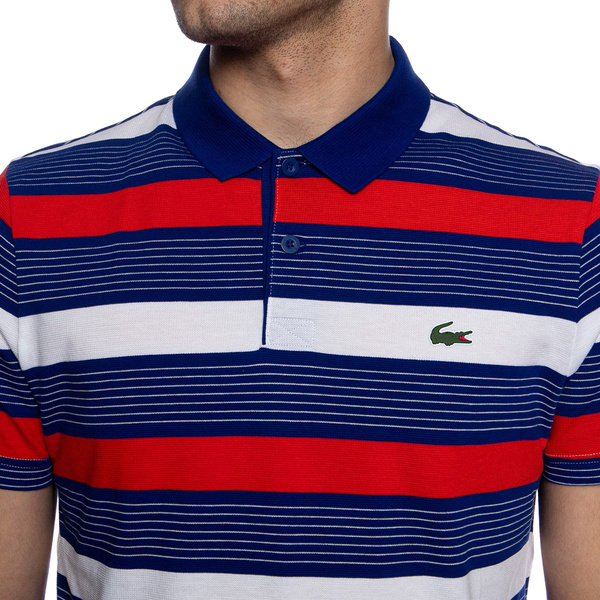 Koszulka Lacoste Men's Sport Striped Ultra Light Cotton niebieska
