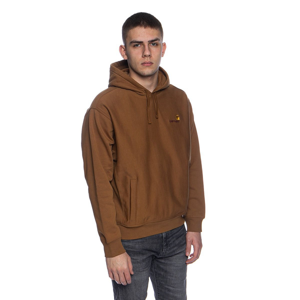 Bluza Carhartt WIP Hooded American Script Sweat brązowa