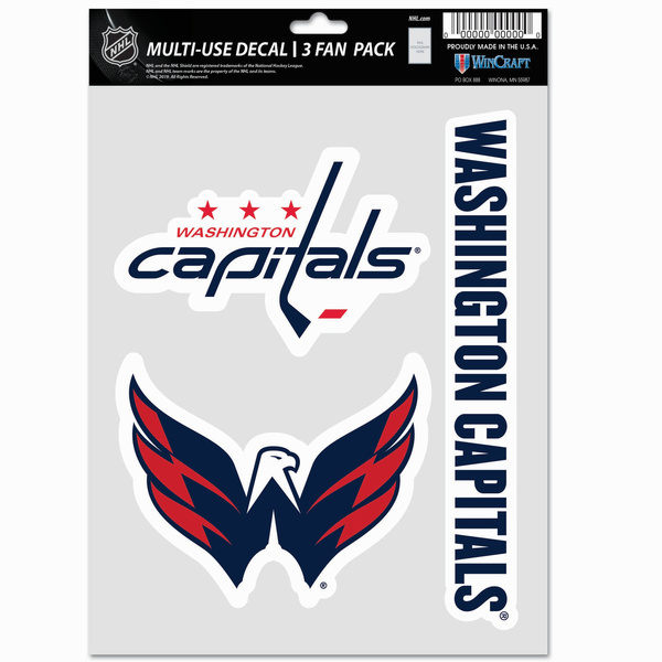 WinCraft NHL Multi Use 3 Fan Pack Decal Washington Capitals